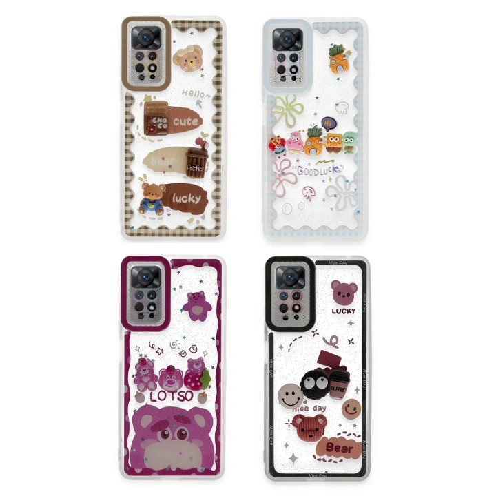 BFS  Xiaomi Redmi Note 11 Kılıf Sweet Desenli Silikon Kapak - Açık Mavi