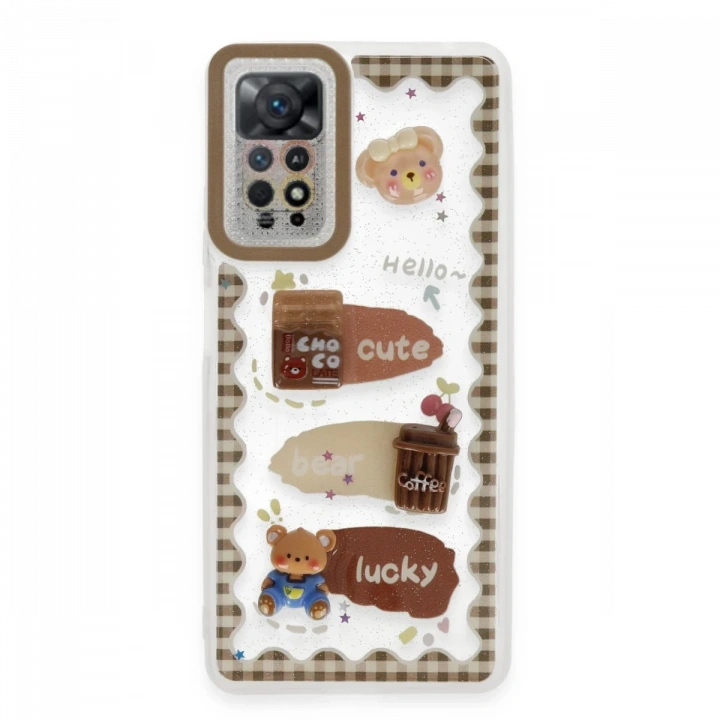 BFS  Xiaomi Redmi Note 11 Kılıf Sweet Desenli Silikon Kapak - Şeffaf