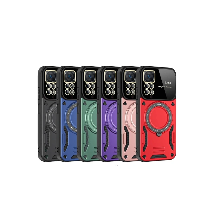 BFS  Xiaomi Redmi Note 11 Pro Kılıf Joy Lens Standlı Kapak - Mor