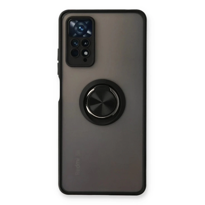BFS  Xiaomi Redmi Note 11 Pro Kılıf Montreal Yüzüklü Silikon Kapak - Siyah
