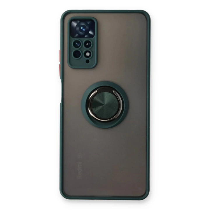 BFS  Xiaomi Redmi Note 11 Pro Kılıf Montreal Yüzüklü Silikon Kapak - Yeşil
