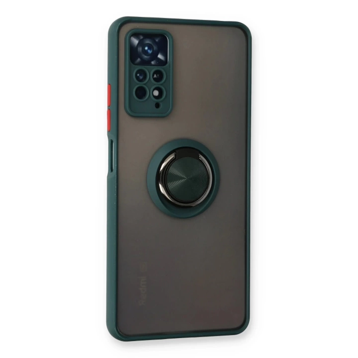 BFS  Xiaomi Redmi Note 11 Pro Kılıf Montreal Yüzüklü Silikon Kapak - Yeşil