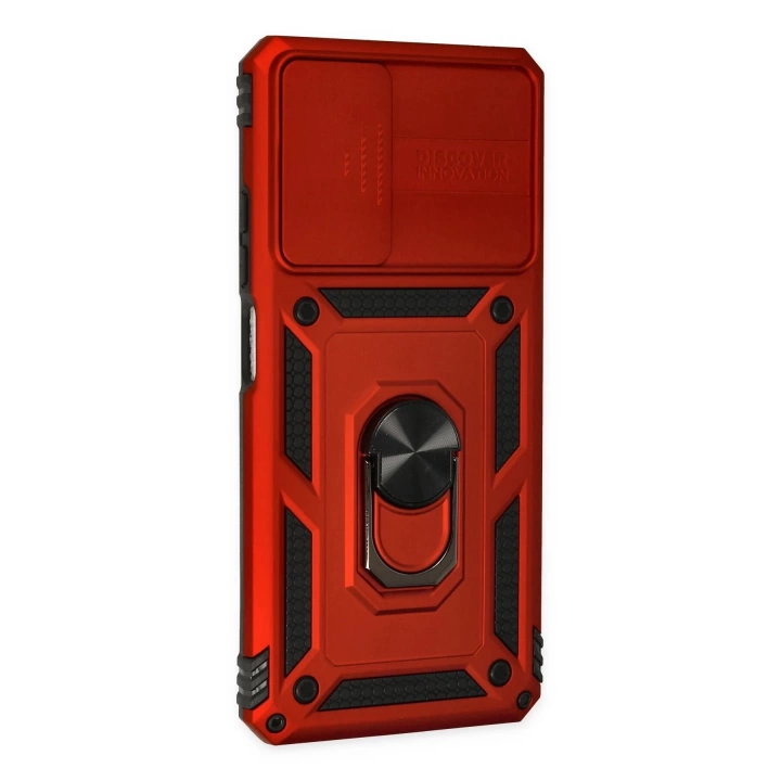 BFS  Xiaomi Redmi Note 11 Pro Kılıf Pars Lens Yüzüklü Silikon - Kırmızı