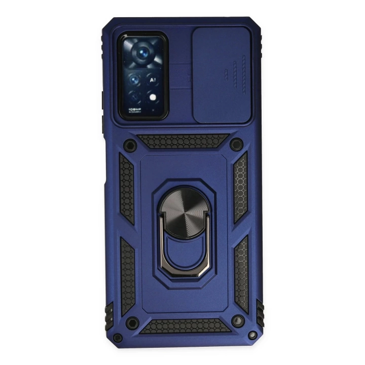 BFS  Xiaomi Redmi Note 11 Pro Kılıf Pars Lens Yüzüklü Silikon - Lacivert
