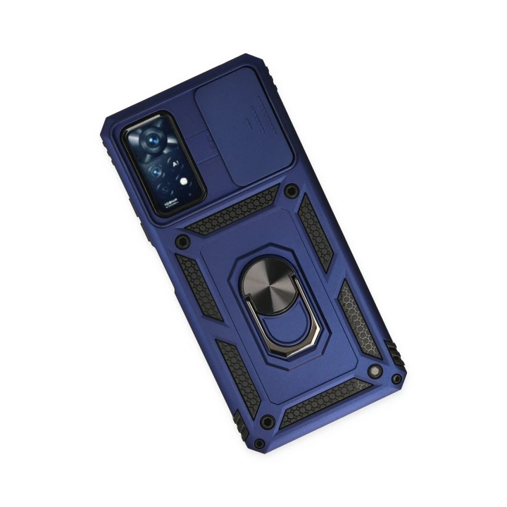 BFS  Xiaomi Redmi Note 11 Pro Kılıf Pars Lens Yüzüklü Silikon - Lacivert