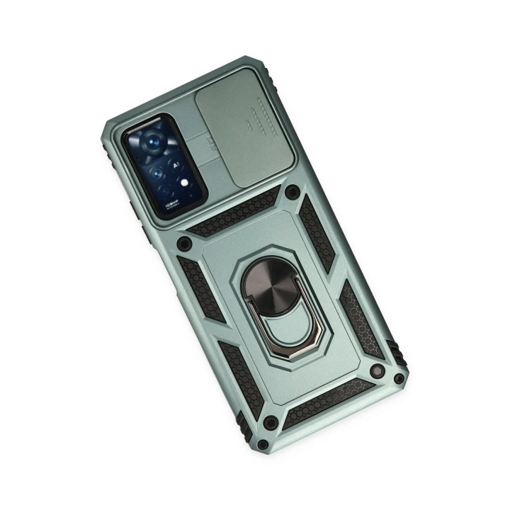 BFS  Xiaomi Redmi Note 11 Pro Kılıf Pars Lens Yüzüklü Silikon - Yeşil