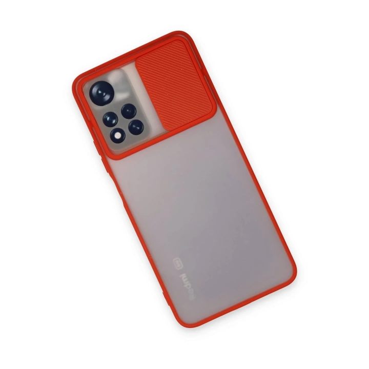 BFS  Xiaomi Redmi Note 11 Pro Plus 5G Kılıf Palm Buzlu Kamera Sürgülü Silikon - Kırmızı