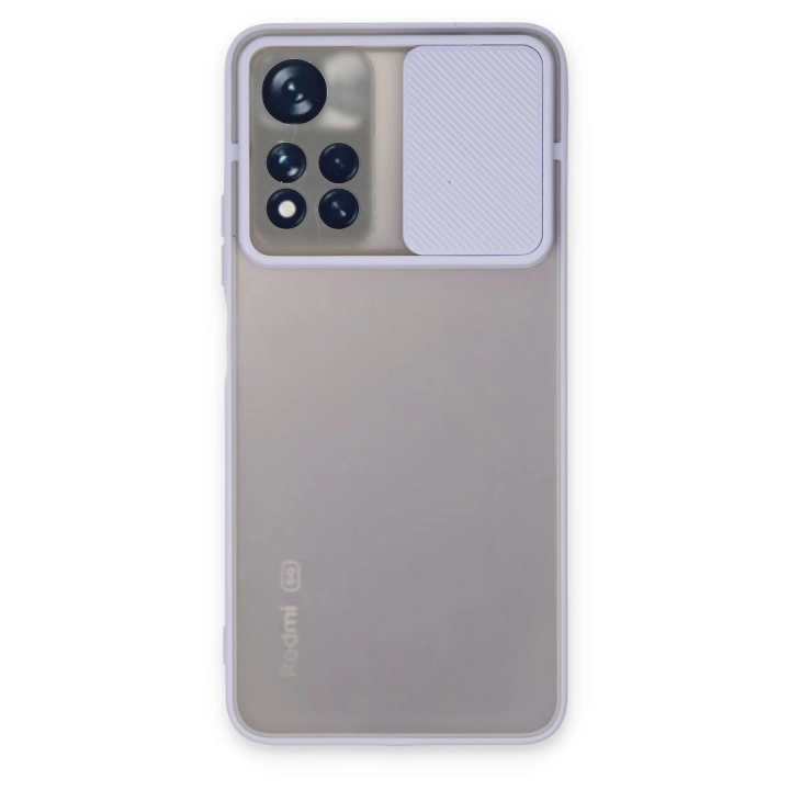 BFS  Xiaomi Redmi Note 11 Pro Plus 5G Kılıf Palm Buzlu Kamera Sürgülü Silikon - Lila