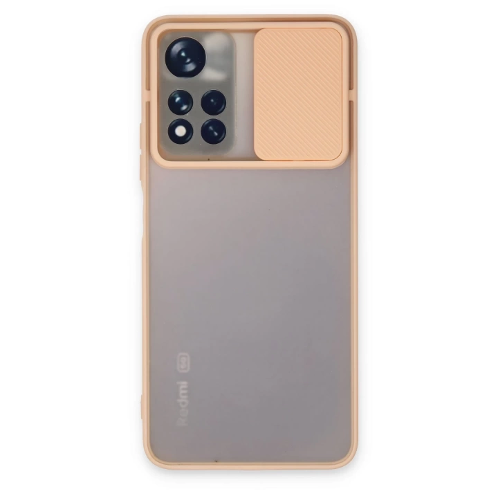BFS  Xiaomi Redmi Note 11 Pro Plus 5G Kılıf Palm Buzlu Kamera Sürgülü Silikon - Pembe