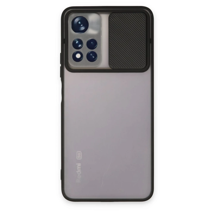 BFS  Xiaomi Redmi Note 11 Pro Plus 5G Kılıf Palm Buzlu Kamera Sürgülü Silikon - Siyah