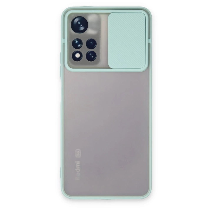 BFS  Xiaomi Redmi Note 11 Pro Plus 5G Kılıf Palm Buzlu Kamera Sürgülü Silikon - Turkuaz