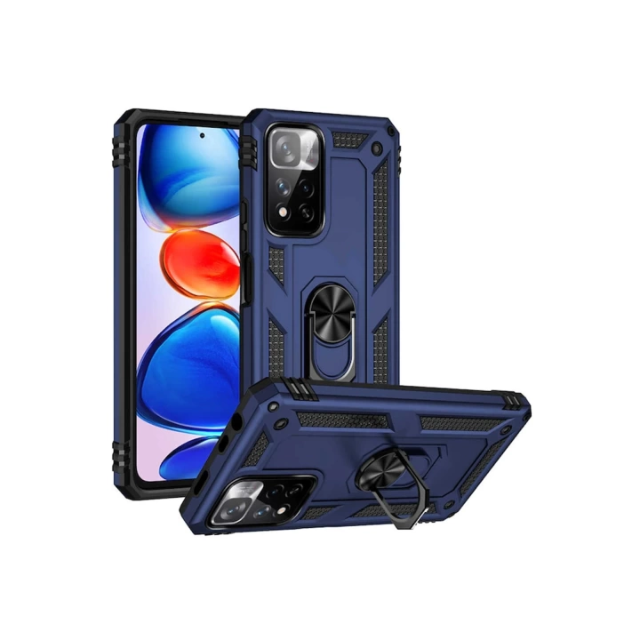BFS  Xiaomi Redmi Note 11 Pro Plus 5G Kılıf Sofya Yüzüklü Silikon Kapak - Lacivert