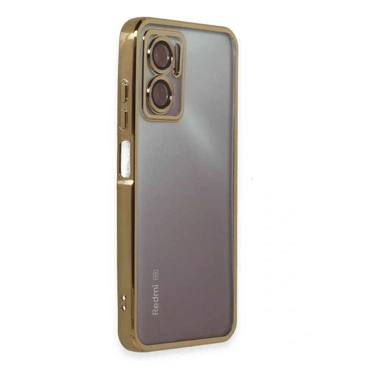 BFS  Xiaomi Redmi Note 11E Kılıf  Lensli Silikon - Gold