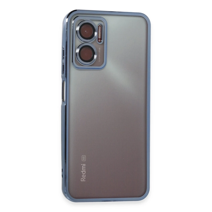 BFS  Xiaomi Redmi Note 11E Kılıf Razer Lensli Silikon - Açık Mavi