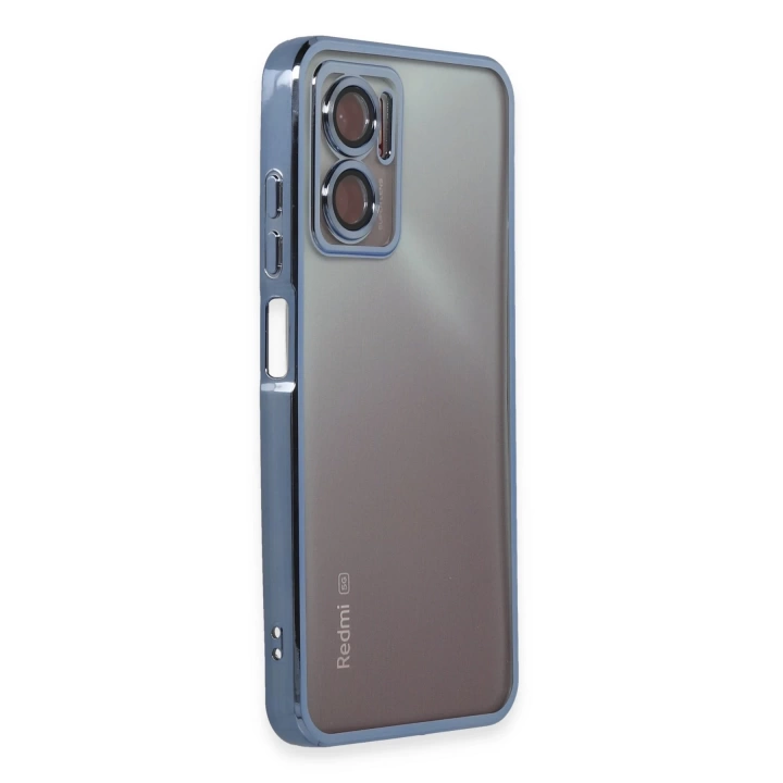 BFS  Xiaomi Redmi Note 11E Kılıf Razer Lensli Silikon - Açık Mavi