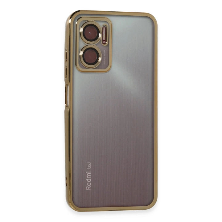 BFS  Xiaomi Redmi Note 11E Kılıf Razer Lensli Silikon - Gold