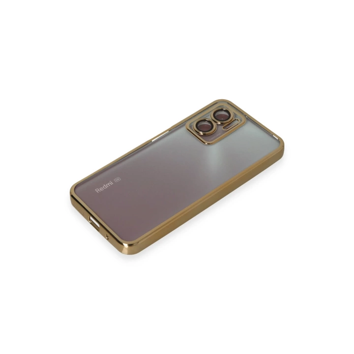 BFS  Xiaomi Redmi Note 11E Kılıf Razer Lensli Silikon - Gold