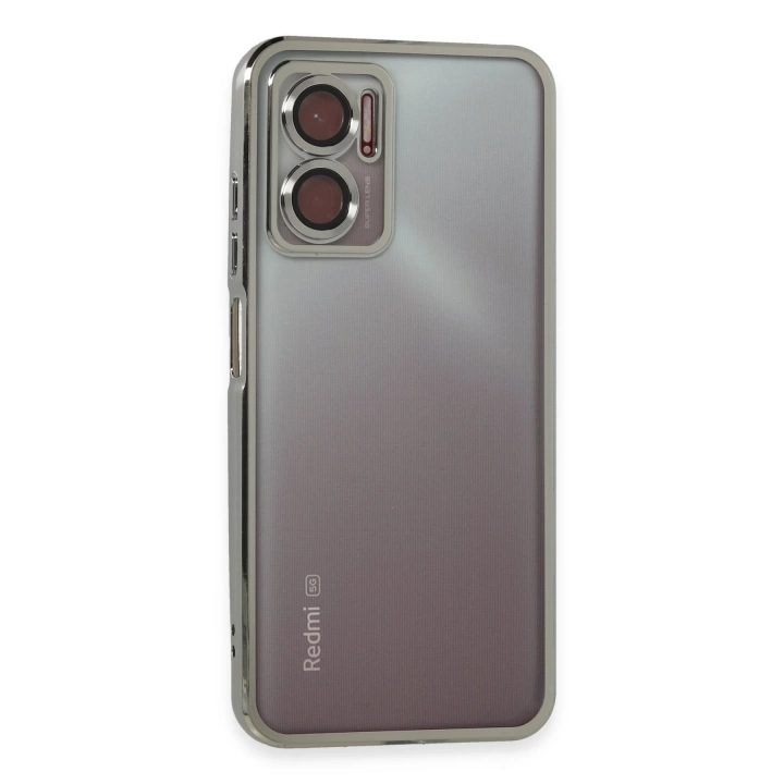 BFS  Xiaomi Redmi Note 11E Kılıf Razer Lensli Silikon - Gümüş