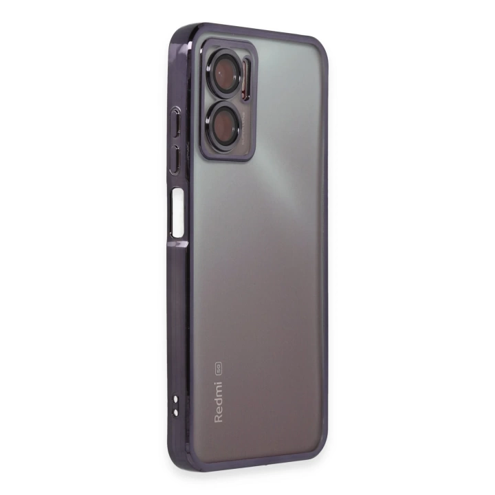 BFS  Xiaomi Redmi Note 11E Kılıf Razer Lensli Silikon - Mor