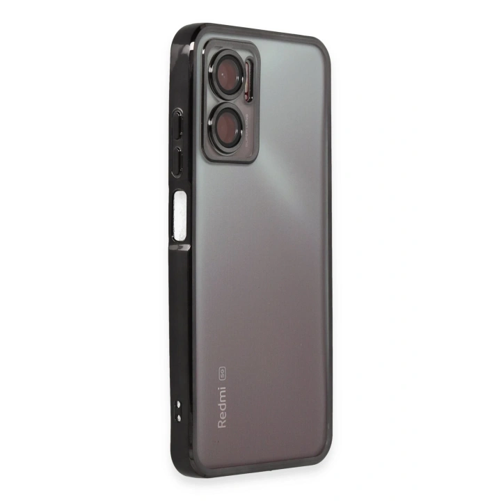 BFS  Xiaomi Redmi Note 11E Kılıf Razer Lensli Silikon - Siyah