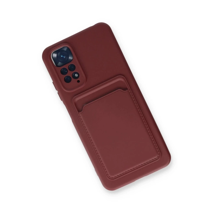 BFS  Xiaomi Redmi Note 11S Kılıf Kelvin Kartvizitli Silikon - Bordo