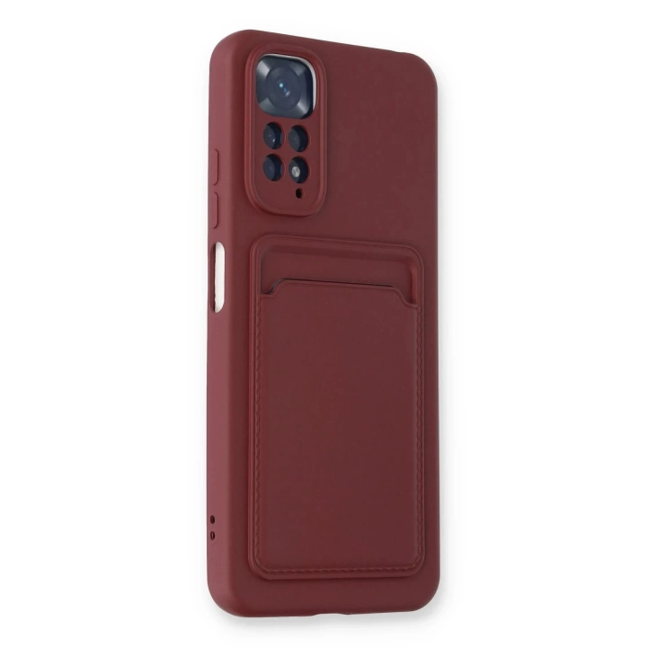 BFS  Xiaomi Redmi Note 11S Kılıf Kelvin Kartvizitli Silikon - Bordo