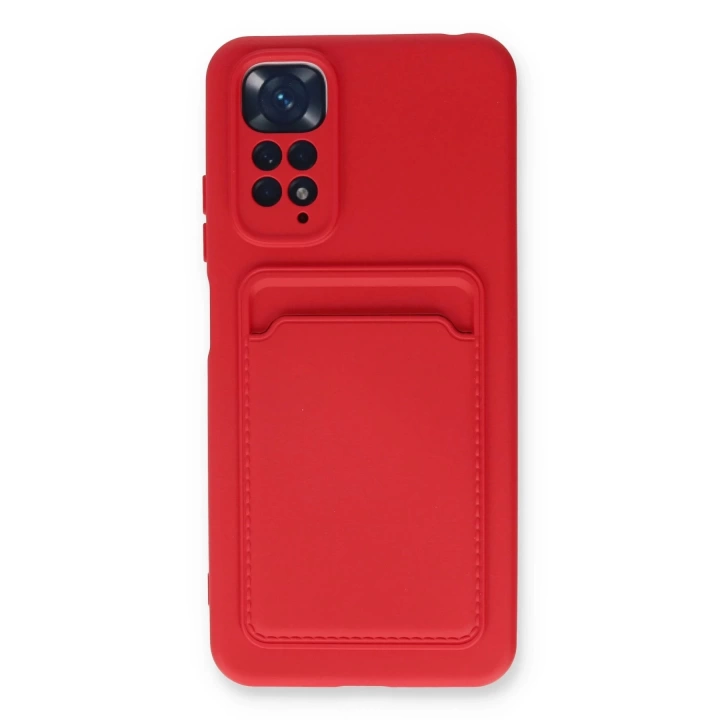 BFS  Xiaomi Redmi Note 11S Kılıf Kelvin Kartvizitli Silikon - Kırmızı