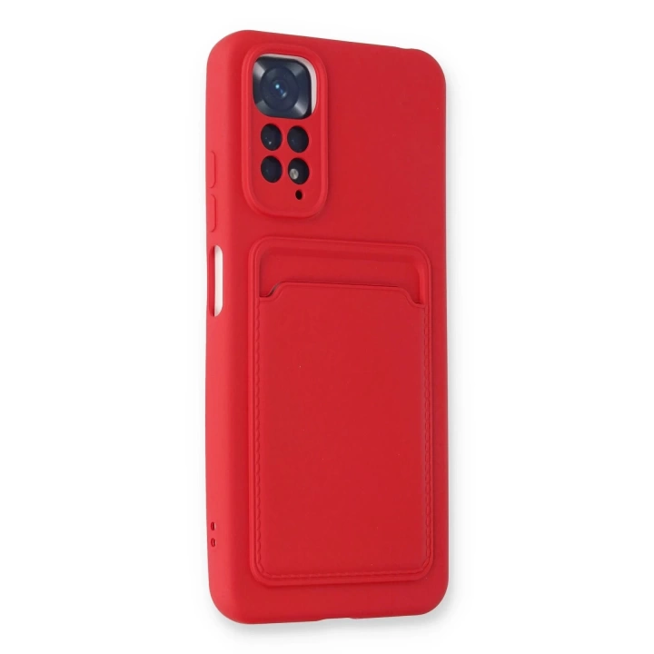 BFS  Xiaomi Redmi Note 11S Kılıf Kelvin Kartvizitli Silikon - Kırmızı
