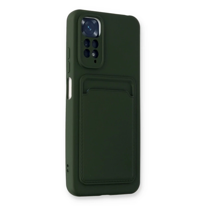 BFS  Xiaomi Redmi Note 11S Kılıf Kelvin Kartvizitli Silikon - Koyu Yeşil