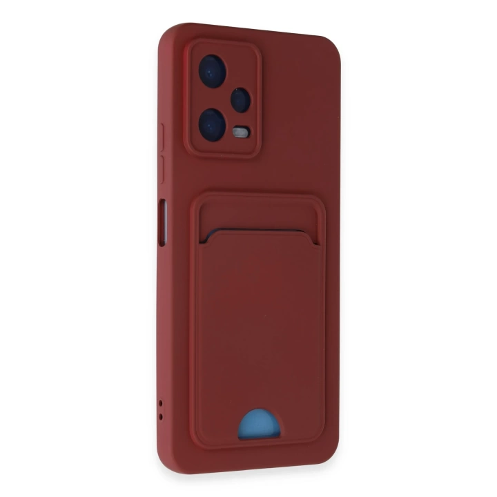 BFS  Xiaomi Redmi Note 12 4G Kılıf Kelvin Kartvizitli Silikon - Bordo