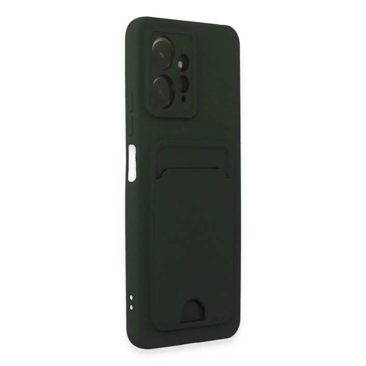 BFS  Xiaomi Redmi Note 12 4G Kılıf Kelvin Kartvizitli Silikon - Koyu Yeşil
