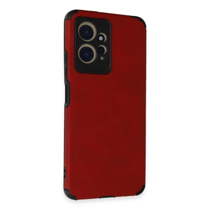 BFS  Xiaomi Redmi Note 12 4G Kılıf Loop Deri Silikon - Kırmızı