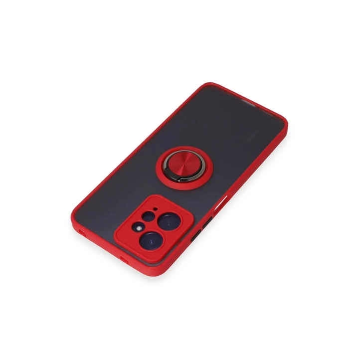 BFS  Xiaomi Redmi Note 12 4G Kılıf Montreal Yüzüklü Silikon Kapak - Kırmızı