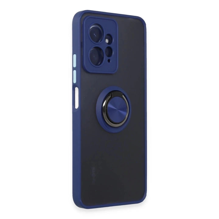 BFS  Xiaomi Redmi Note 12 4G Kılıf Montreal Yüzüklü Silikon Kapak - Lacivert