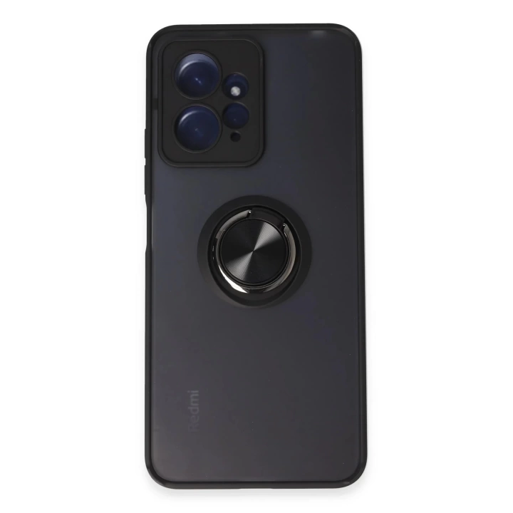 BFS  Xiaomi Redmi Note 12 4G Kılıf Montreal Yüzüklü Silikon Kapak - Siyah