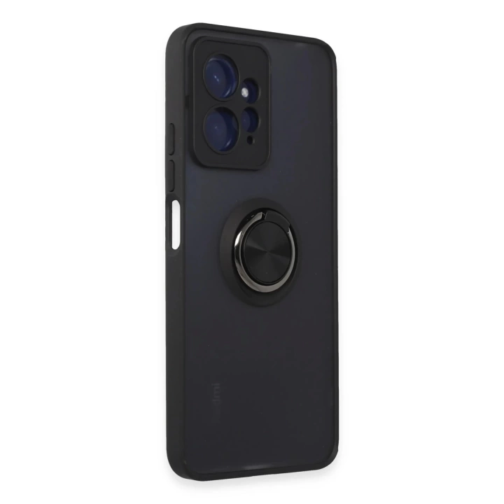 BFS  Xiaomi Redmi Note 12 4G Kılıf Montreal Yüzüklü Silikon Kapak - Siyah