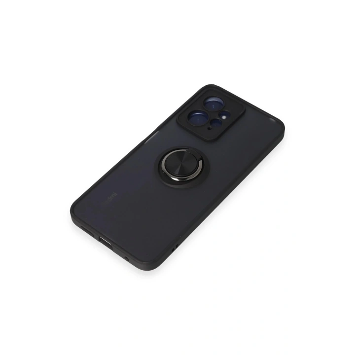 BFS Xiaomi Redmi Note 12 4G Kılıf Montreal Yüzüklü Silikon Kapak - Siyah