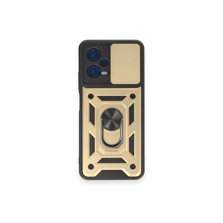 BFS  Xiaomi Redmi Note 12 4G Kılıf Pars Lens Yüzüklü Silikon - Gold