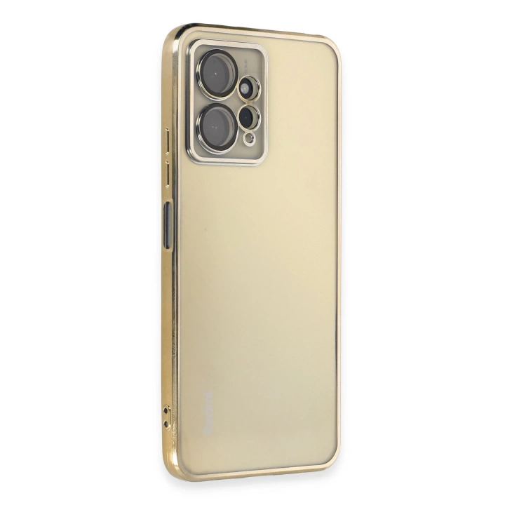 BFS  Xiaomi Redmi Note 12 4G Kılıf Razer Lensli Silikon - Gold