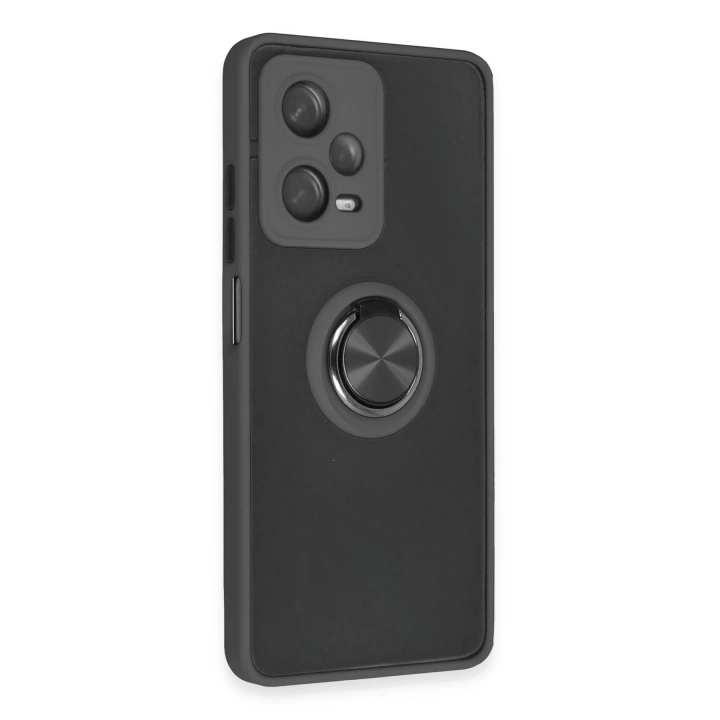 BFS  Xiaomi Redmi Note 12 5G Kılıf Montreal Yüzüklü Silikon Kapak - Siyah