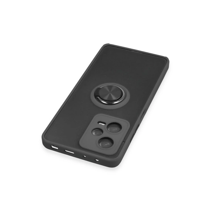 BFS  Xiaomi Redmi Note 12 5G Kılıf Montreal Yüzüklü Silikon Kapak - Siyah