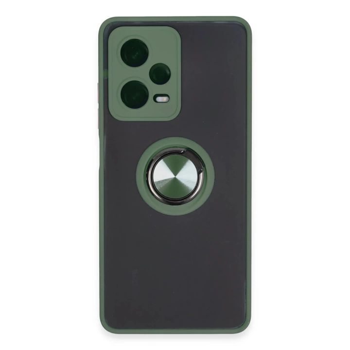 BFS  Xiaomi Redmi Note 12 5G Kılıf Montreal Yüzüklü Silikon Kapak - Yeşil