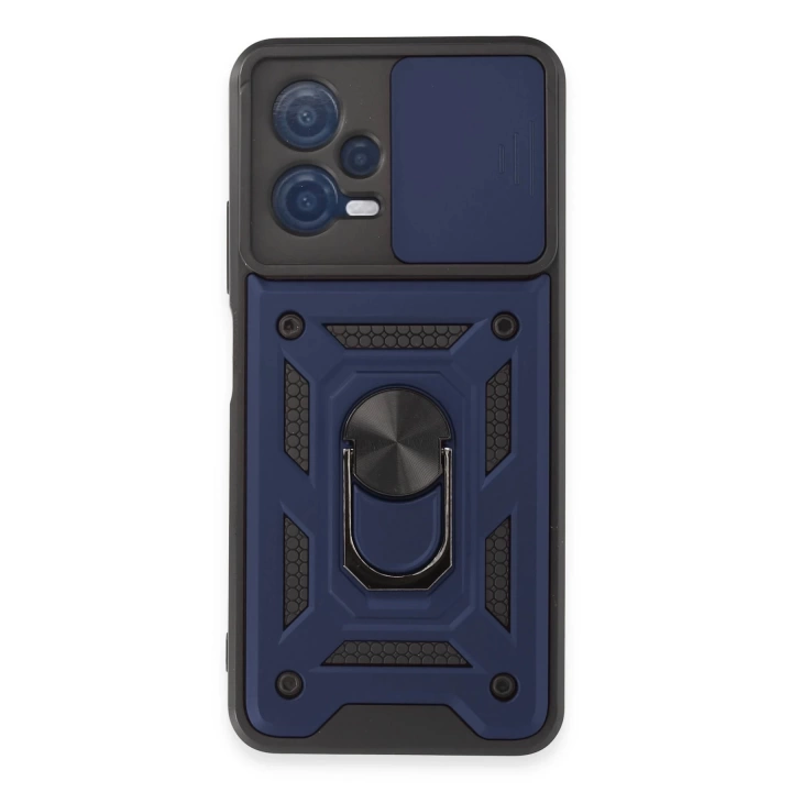 BFS  Xiaomi Redmi Note 12 5G Kılıf Pars Lens Yüzüklü Silikon - Lacivert