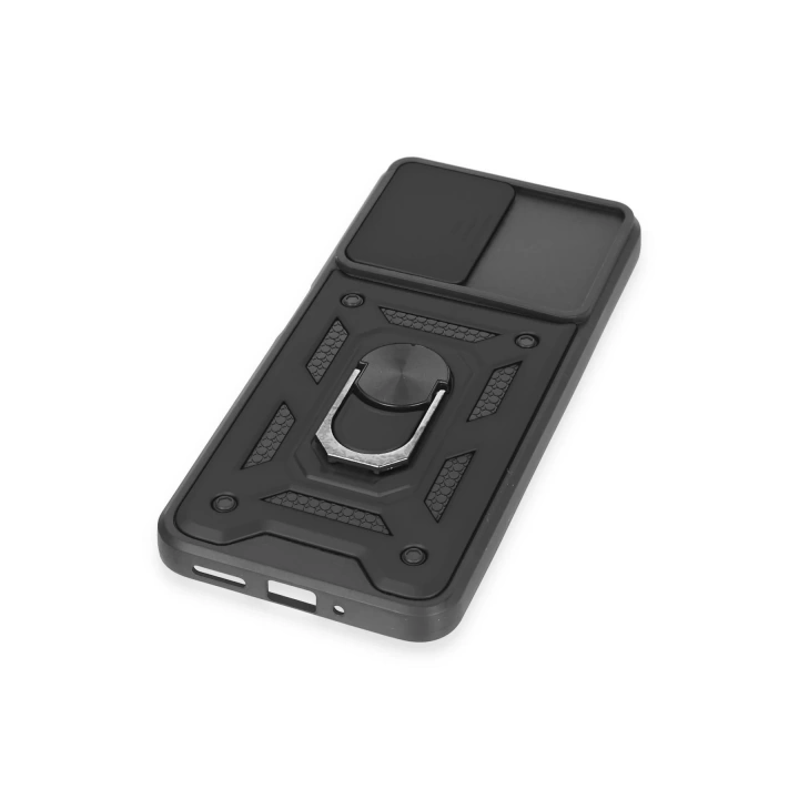 BFS  Xiaomi Redmi Note 12 5G Kılıf Pars Lens Yüzüklü Silikon - Siyah