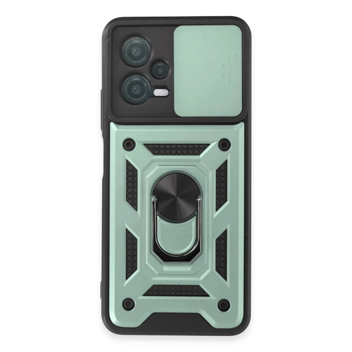 BFS  Xiaomi Redmi Note 12 5G Kılıf Pars Lens Yüzüklü Silikon - Yeşil