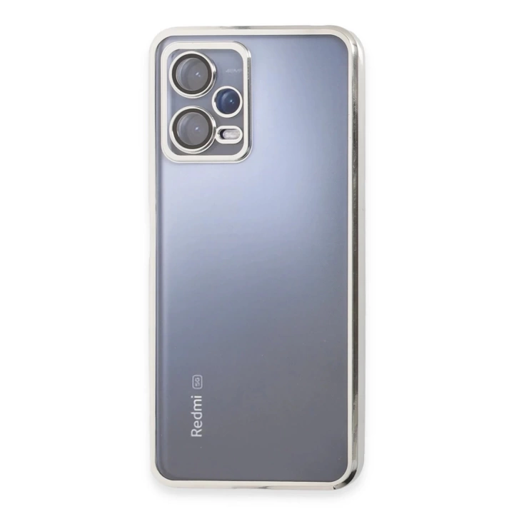 BFS  Xiaomi Redmi Note 12 5G Kılıf Razer Lensli Silikon - Gümüş