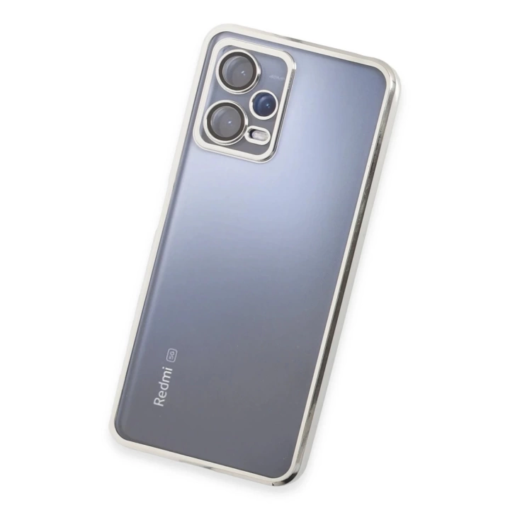 BFS  Xiaomi Redmi Note 12 5G Kılıf Razer Lensli Silikon - Gümüş