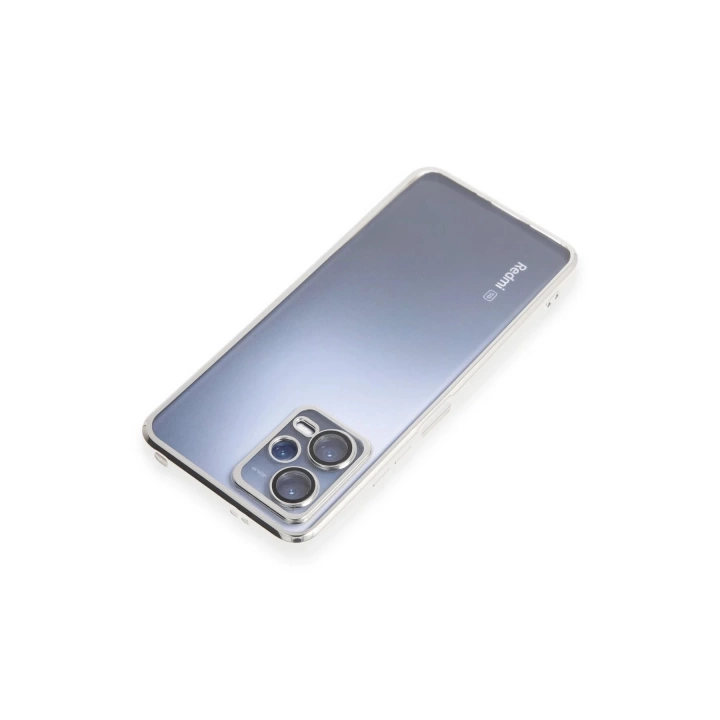 BFS  Xiaomi Redmi Note 12 5G Kılıf Razer Lensli Silikon - Gümüş