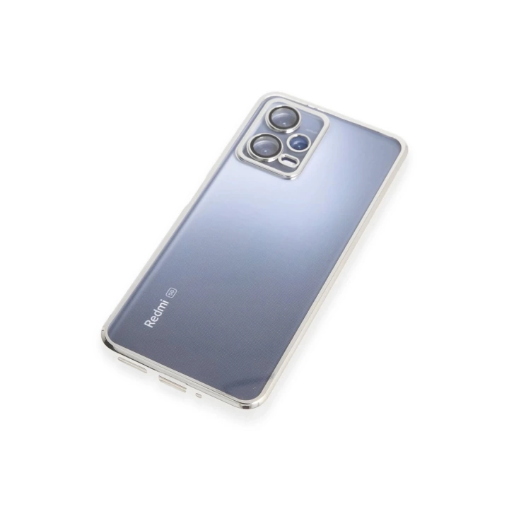 BFS  Xiaomi Redmi Note 12 5G Kılıf Razer Lensli Silikon - Gümüş