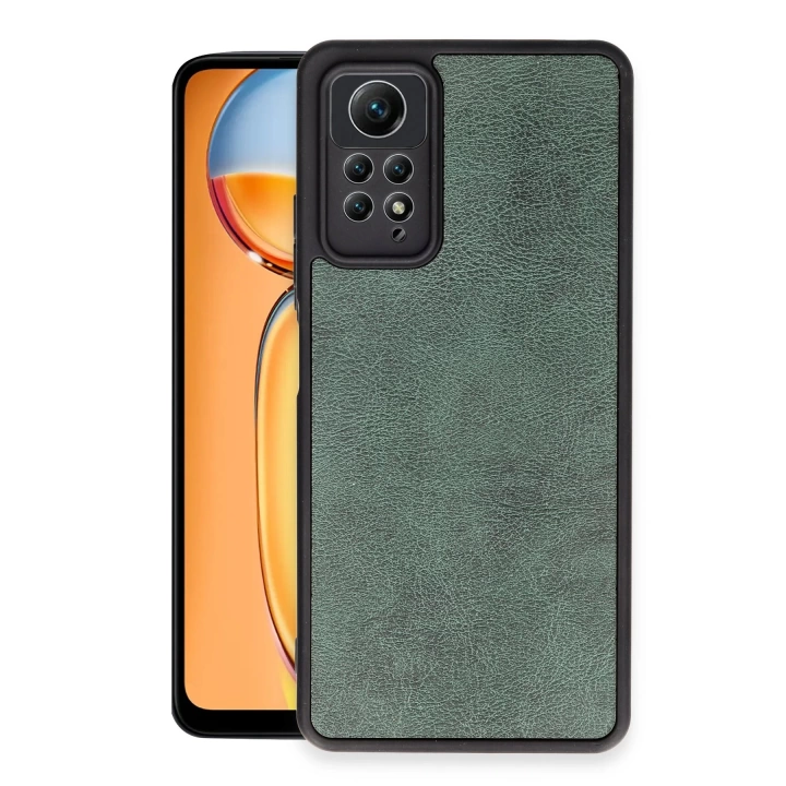 BFS  Xiaomi Redmi Note 12 Pro 4G Kılıf Aras Deri Kapak - Koyu Yeşil